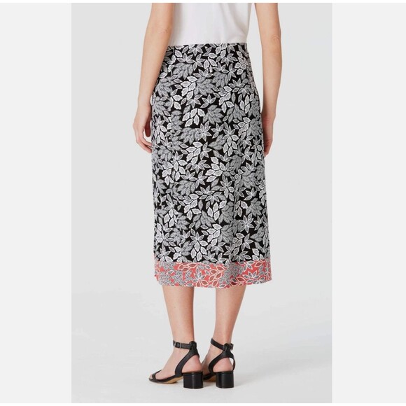 J. Jill Pull-On Midi Skirt XLP PETITE Leaf Print Knit Wrap Stretch Elastic Waist - Picture 11 of 13